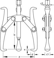 Gedore Universele trekker 3-armig - 1731912 - thumbnail