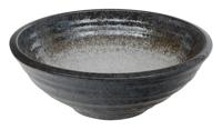 Zwart/Witte Kom - Mino Yaki - 1500ml - 24 x 8 cm - thumbnail