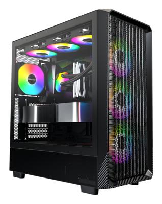 MONTECH X5 Midi-tower PC-behuizing, Gaming-behuizing, Behuizing Zwart