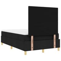 Boxspring bed met matras met hoofdeinde Zwart 120 x 190 cm Stof - thumbnail