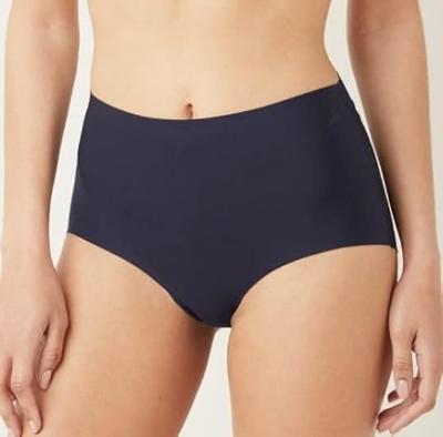 Secrets Maxi slip naadloos - 30176 - Naadloze dames taille slip - Invisible - Katoenen kruisje - S - Blauw | Dames slip - Onderbroek - Ondergoed- -