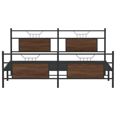 Bedframe zonder matras metaal bruin eikenkleur 180x200 cm