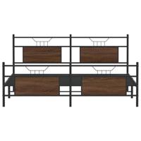 Bedframe zonder matras metaal bruin eikenkleur 180x200 cm - thumbnail