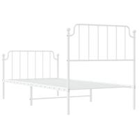 Bedframe met hoofd- en voeteneindemetaal wit 90x200 cm - thumbnail