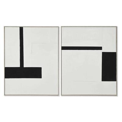 Schilderij Home ESPRIT Wit Zwart Abstract Modern 82 x 3,8 x 102 cm (2 Stuks) Schilderij Home ESPRIT Wit Zwart Abstract Modern 82 x 3,8 x 102 cm (2 Stuks)