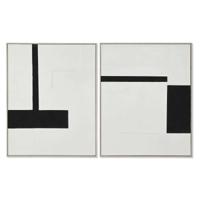 Schilderij Home ESPRIT Wit Zwart Abstract Modern 82 x 3,8 x 102 cm (2 Stuks) - thumbnail