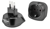 ANSMANN Reisadapter Italië - Schuko reisstekker met beschermingsklasse 1 & 2 - reisadapter voor reizen naar Italië, Albanië, Ethiopië, Chili, Syrië, Maldiven, San Marino enz. - thumbnail