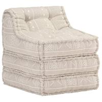 vidaXL Poef modulair stof beige - thumbnail