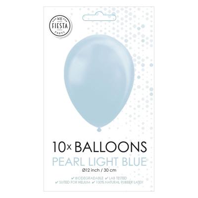 Globos Ballonnen pearl lichtblauw 30cm, 10st.