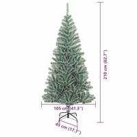 VidaXL Kunstmatige kerstboom sneeuw gevlochten met led licht 210 cm - thumbnail