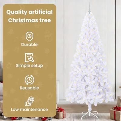 Kunstkerstboom met 300 LED Wit 240 cm PVC en staal