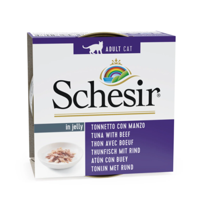 Schesir kattenvoer in gelei tonijn & rund 85g