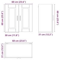 Keukenwandkast Porto bewerkt hout artisanaal eikenkleur - thumbnail