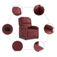 Fauteuil verstelbaar kunstleer wijnrood - thumbnail