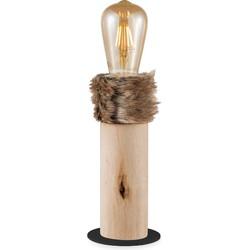 Home sweet home furdy tafellamp large hout / bont Home sweet home furdy tafellamp large hout / bont