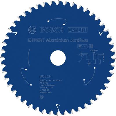 Bosch Accessoires EXPERT Aluminium cordless Cirkelzaagblad | 150 x 1,8/1,3 x 20 mm | T48 - 2608902118