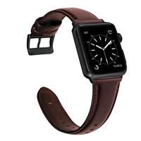Luxe Echt Lederen bandje - Bruin - Geschikt voor Apple Watch 44mm / 45mm / 46mm / 49mm - thumbnail