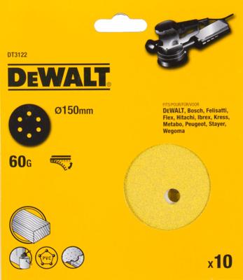 DeWalt Accessoires Schuurschijf, Ø150mm, 6 gaten (DW443/D26410), K60 - DT3122-QZ