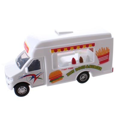 Toi Toys Truck hot dog pull back 12 cm jongens wit