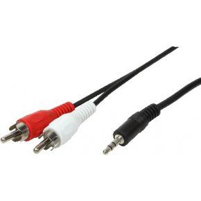 LogiLink CA1042 Jackplug / Cinch Audio Aansluitkabel [1x - 2x Cinch-stekker] 1.50 m Zwart (mat)