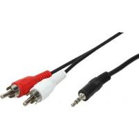 LogiLink CA1042 Jackplug / Cinch Audio Aansluitkabel [1x - 2x Cinch-stekker] 1.50 m Zwart (mat) - thumbnail