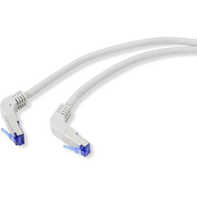 Renkforce RF-4892470 RJ45 Netwerkkabel, patchkabel CAT 6A S/FTP 0.25 m Grijs 90° haaks naar onder 1 stuk(s)