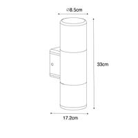 QAZQA Buiten wandlamp zwart met opale kap 2-lichts IP44 - Odense - thumbnail