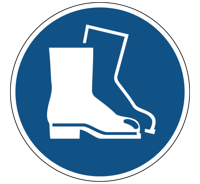 Veiligheidsschoenen verplicht gebods- Ø 150 mm - Kunststof bord - thumbnail