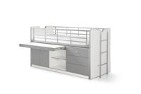 Vipack halfhoogslaper Bonny met uitschuifbaar bureau - grijs - 116x96x207 cm - thumbnail