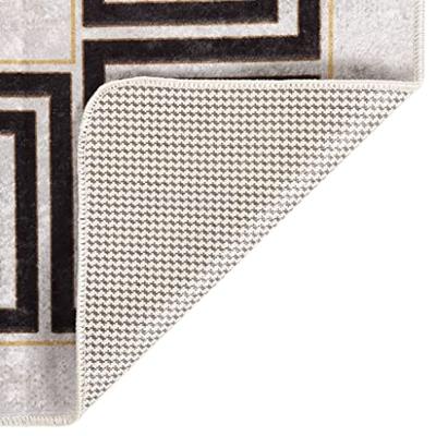 VidaXL Vloerkleed wasbaar anti-slip 80x150 cm lichtbeige