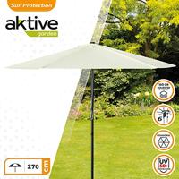 Parasol Aktive Crème Aluminium Staal 270 cm - thumbnail