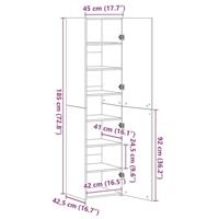 Hoge kast 2 pcs Zwart Eiken 45 x 42,5 x 185 cm - thumbnail