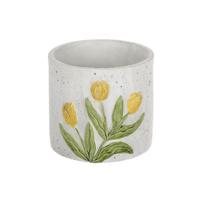 Bloempot Tulp geel Ø12,5xH11,3cm - thumbnail
