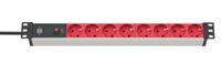 Brennenstuhl 1390007118 Alu-Line 19" PDU | Server Stekkerdoos | 10A met 8x Type F Aansluitingen | C14 UPS-Stekker | 2 meter - thumbnail