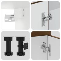 4-delige Keukenkastenset Kalmar bewerkt hout bruin eikenkleur - thumbnail