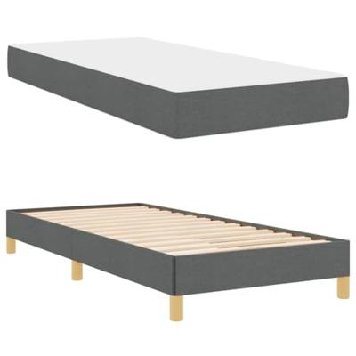 Boxspring bed Donkergrijs en Bruin 90 x 190 cm