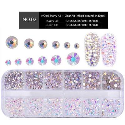 Nagel flat-back AB Crystal Strass 3D Charm Gems DIY manicure Nail Art decoraties (02)