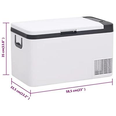 VidaXL Koelbox met handvat 25 l pp & pe zwart en wit VidaXL Koelbox met handvat 25 l pp & pe zwart en wit