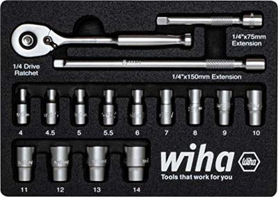 Wiha 44683 Dopsleutelinzetset 1/4 197 mm