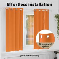 VidaXL Zwart-out gordijnen met ringen 2 pcs feloranje 175 x 140 cm - thumbnail