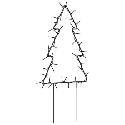 Kerstverlichting kerstboom 3 st met grondpinnen 50 LED's 30 cm - thumbnail