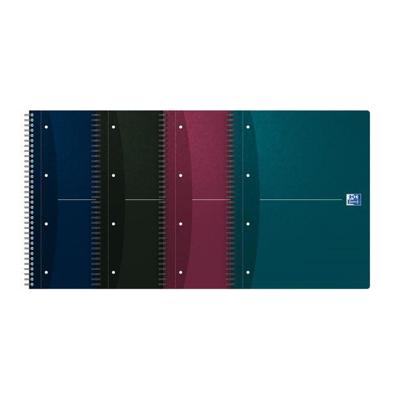 Collegeblok Oxford Office Essentials A4+ lijn 4-gaats 180 pagina&apos;s 80gr assorti | 5 stuks