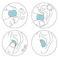 Stopz oordoppen Silicone Aqua, waterbestendig, blauw, blister van 8 stuks - thumbnail