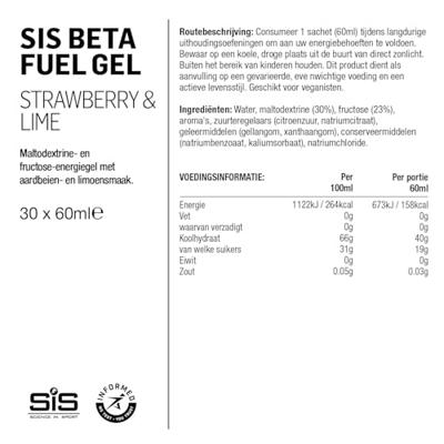 SIS Beta Fuel Aardbei & Limoen Gel 60ml SIS Beta Fuel Aardbei & Limoen Gel 60ml