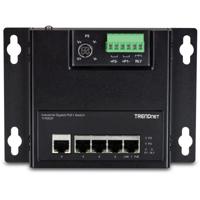 TRENDnet TI-PG50F 5-poorts Industriële PoE+ Gigabit Front Access Switch , wandmontage - thumbnail