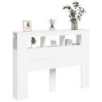 Hoofdeinde met LED 140x18,5x103,5 cm bewerkt hout wit - thumbnail