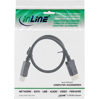 InLine 17255P DisplayPort kabel 0,5 m Zwart