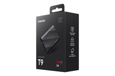 Samsung Portable T9 1 TB Externe SSD harde schijf USB-C, USB-A 3.2 Gen 2 Zwart MU-PG1T0B/EU Samsung Portable T9 1 TB Externe SSD harde schijf USB-C, USB-A 3.2 Gen 2 Zwart MU-PG1T0B/EU