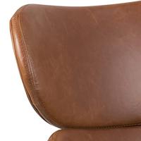 Bendt Fauteuil 'Ida' PU-leder, kleur zwart / cognac - thumbnail