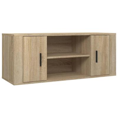 Tv-meubel 100x35x40 cm bewerkt hout sonoma eikenkleurig Tv-meubel 100x35x40 cm bewerkt hout sonoma eikenkleurig